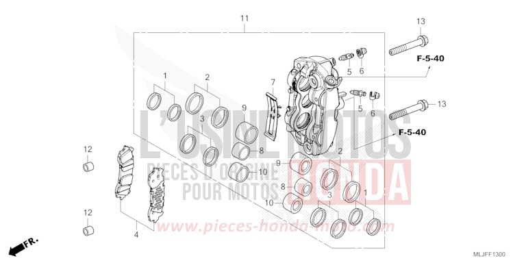 BREMSSATTEL VL von Gold Wing MAT BALLISTIC BLACK METALLIC (NHA86) von 2025